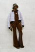CLOSS MESH TOPS -BROWN×CHARCOAL- *Last1